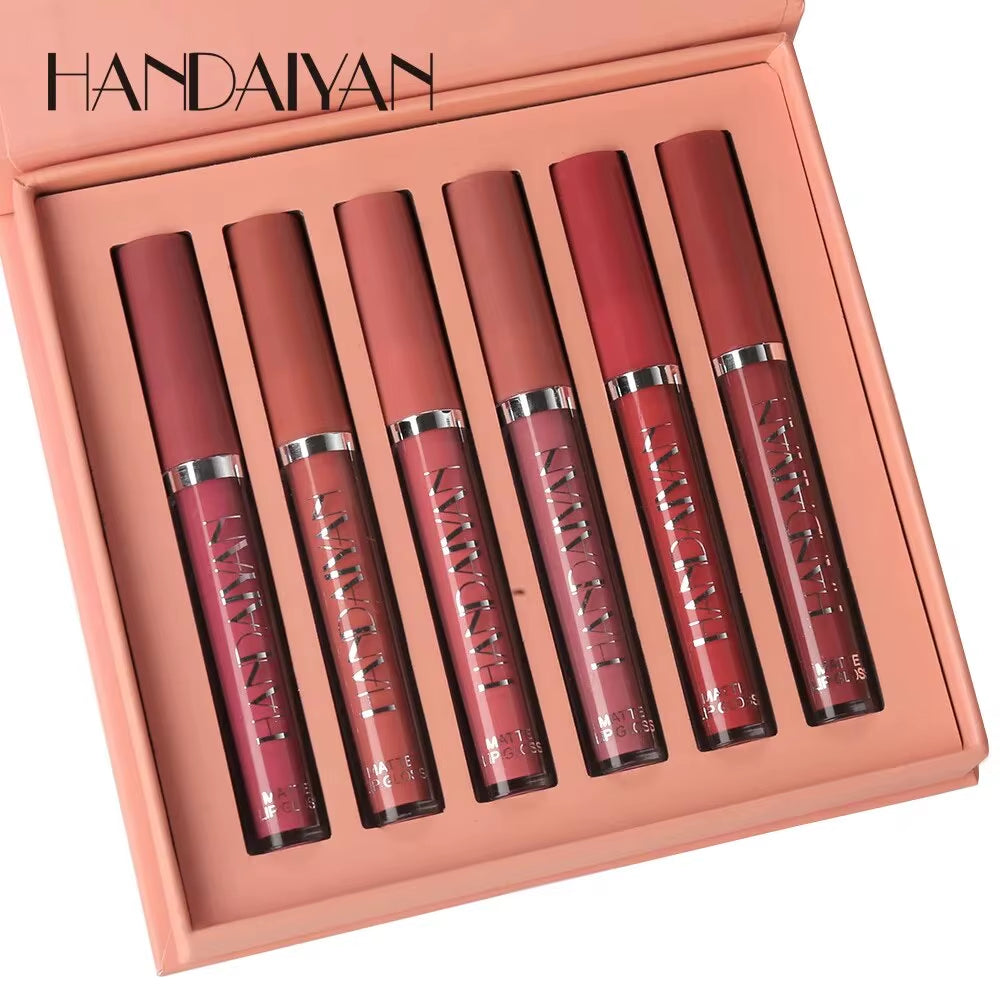 LuxeMatte™ by Handaiyan – 6-Piece Waterproof Matte Lipstick Set